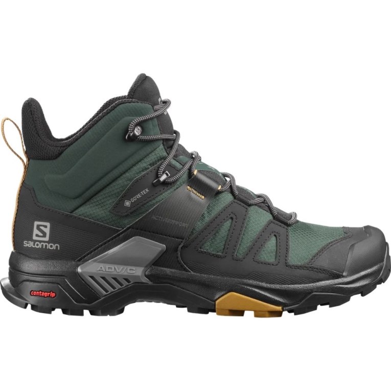 Salomon X Ultra 4 Stredne GTX Turisticka Obuv Panske Zelene Čierne | SK 7FGXMB